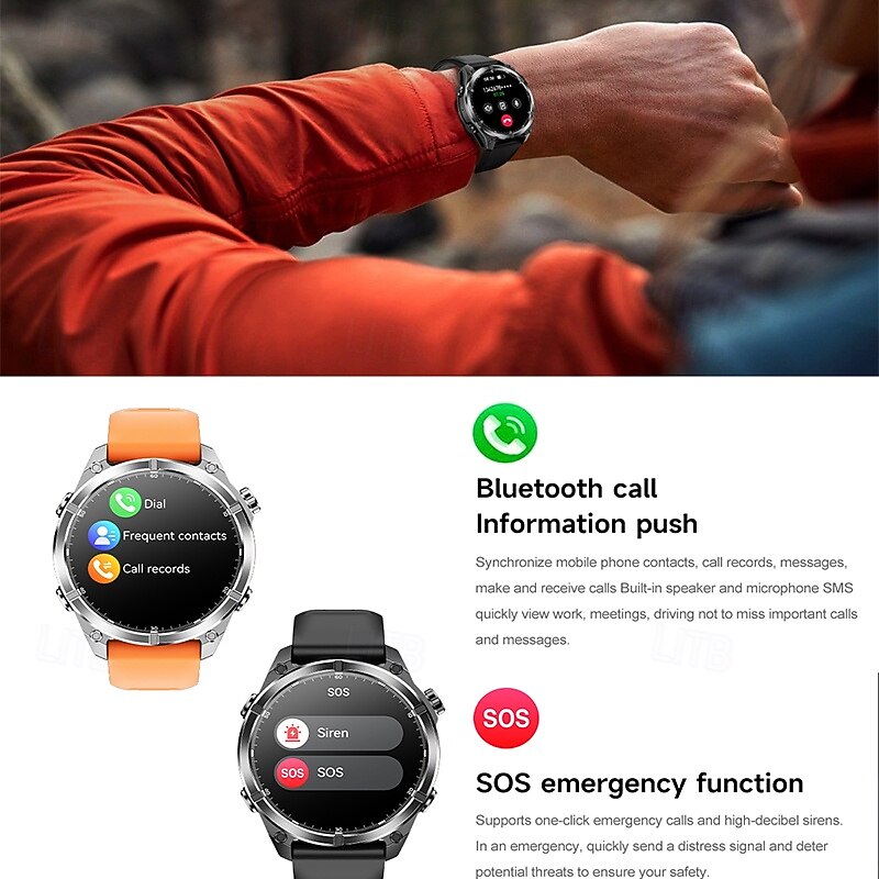 iMosi HD300 Smart Watch 1.43 inch Smartwatch Fitness Running Watch Bluetooth Pedometer Call Reminder Sleep Tracker Compatible with Android iOS Women Men Hands-Free Calls Waterproof Media Control IP684