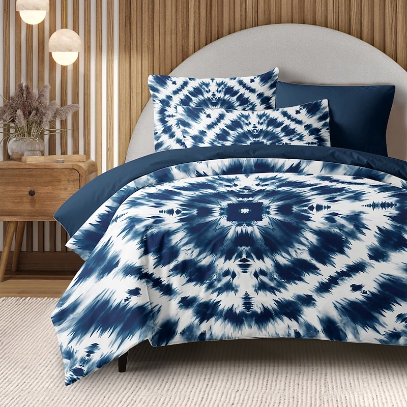 Mandala Tie Dye Duvet Cover Full Size Bedding Set Bed Sets Quilt Cover Soft Lightweight Comforter Cover with 2 Pillowcases for Summer Spring