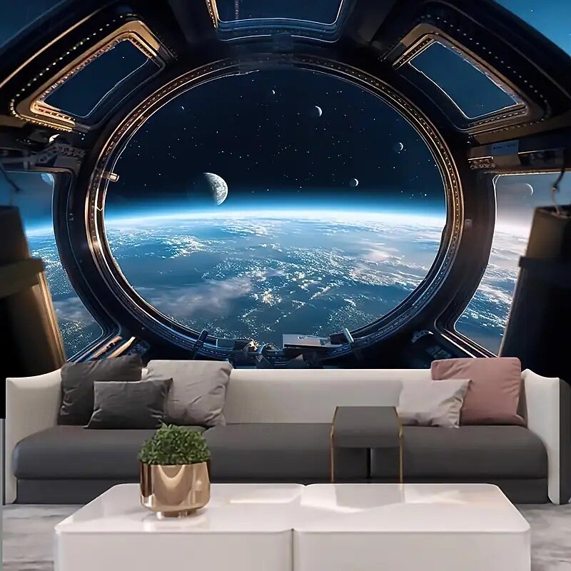 Planet Universe Hanging Tapestry Wall Art Large Tapestry Mural Decor Photograph Backdrop Blanket Curtain Home Bedroom Living Room Decoration4
