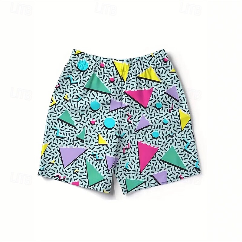 Men's Swim Trunks Swim Shorts Board Shorts Bottoms Drawstring with Pockets Swimming Surfing Beach Water Sports Printed Summer Spring3