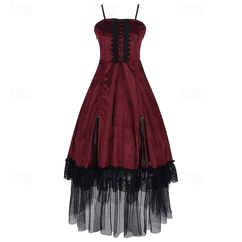 Punk & Gothic Medieval Cocktail Dress Dress Masquerade Prom Dress Witch Lady Outlander Fancy Dress Women's Walpurgis Night Halloween Carnival Masquerade Party Halloween Adults' Dress2