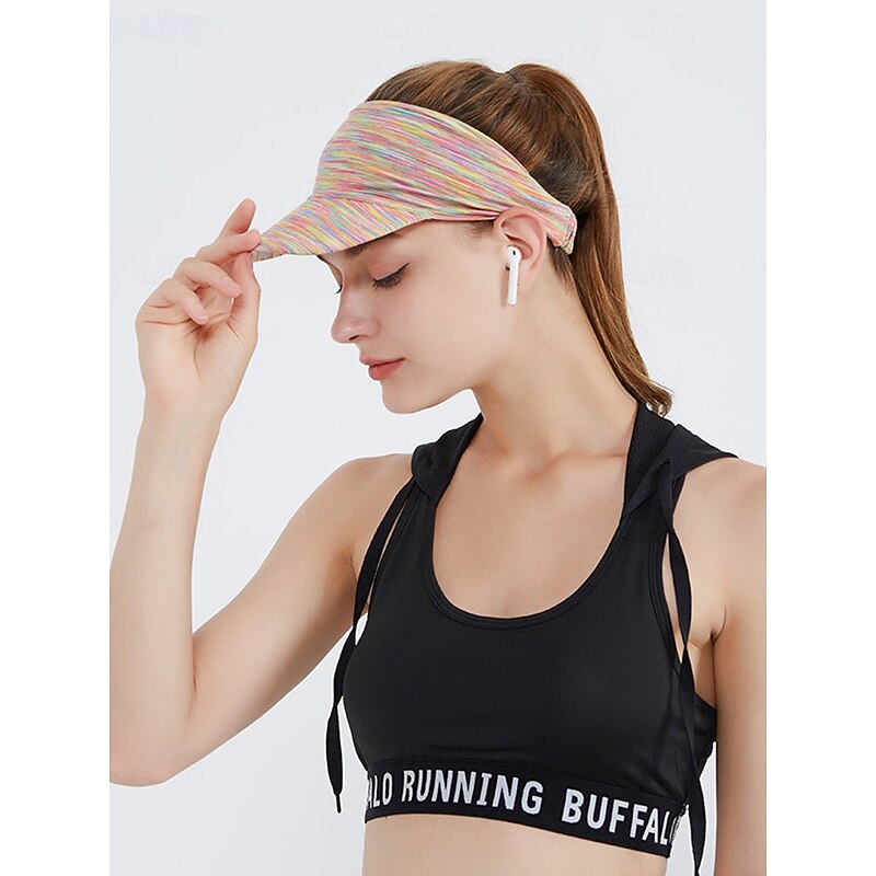 Women's Elastic Sports Hollow Top Sun Hat - Lightweight UV Protection Breathable Sweat-Wicking Hat for Stylish Outdoor Running, Golf, Tennis and Beach Activities3