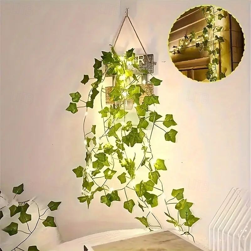 Solar Garden Light Creeper Vine String Lights 2m 20LED 4m 40LED 8 Modes for Christmas Mother's Day Wedding Birthday Party Garden Balcony Outdoor Indoor Waterproof Decoration3