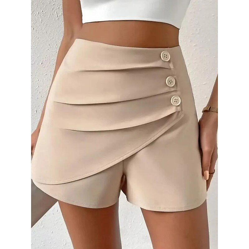Women's Shorts Chinos Fashion Streetwear Short High Waist Plain Comfy Soft Comfortable Micro-elastic Outdoor Street Camel Black White Green Summer Spring Regular Fit4