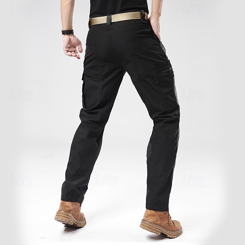 Men's Cargo Pants Tactical Pants Trousers Zipper Pocket Multi Pocket Color Block Wearable Outdoor Daily Camping & Hiking Fashion Classic ArmyGreen Black4