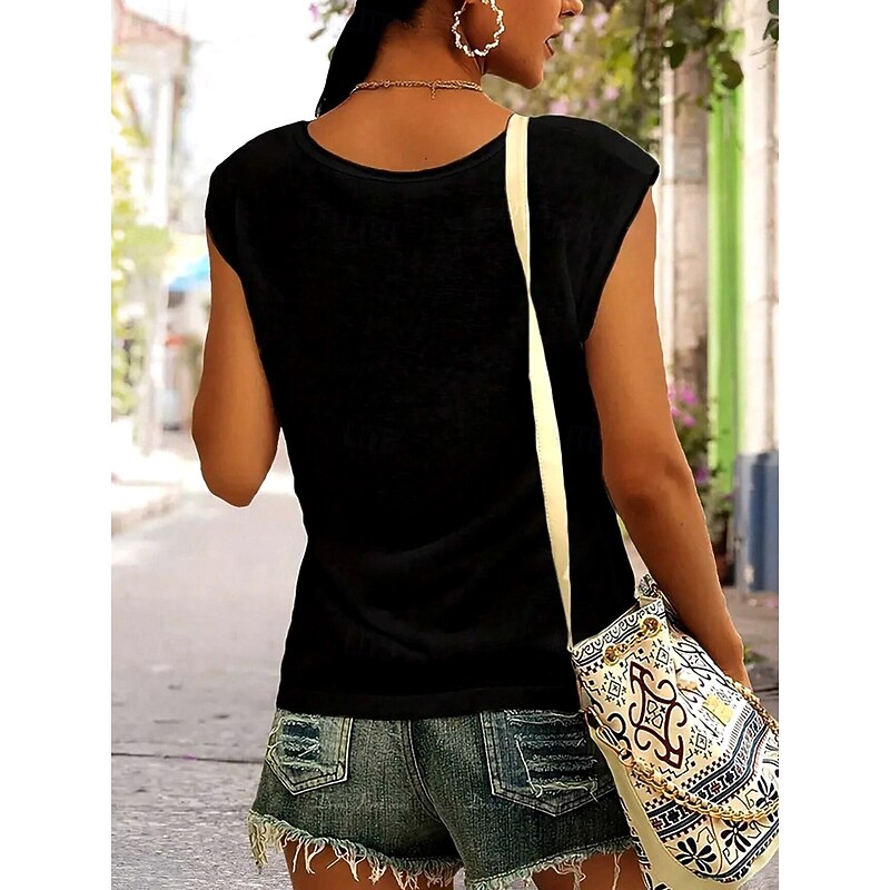 Women's Camisole Tank Top Floral Graphic Stylish Casual Sleeveless V Neck Regular Tops Daily Print Black Summer2