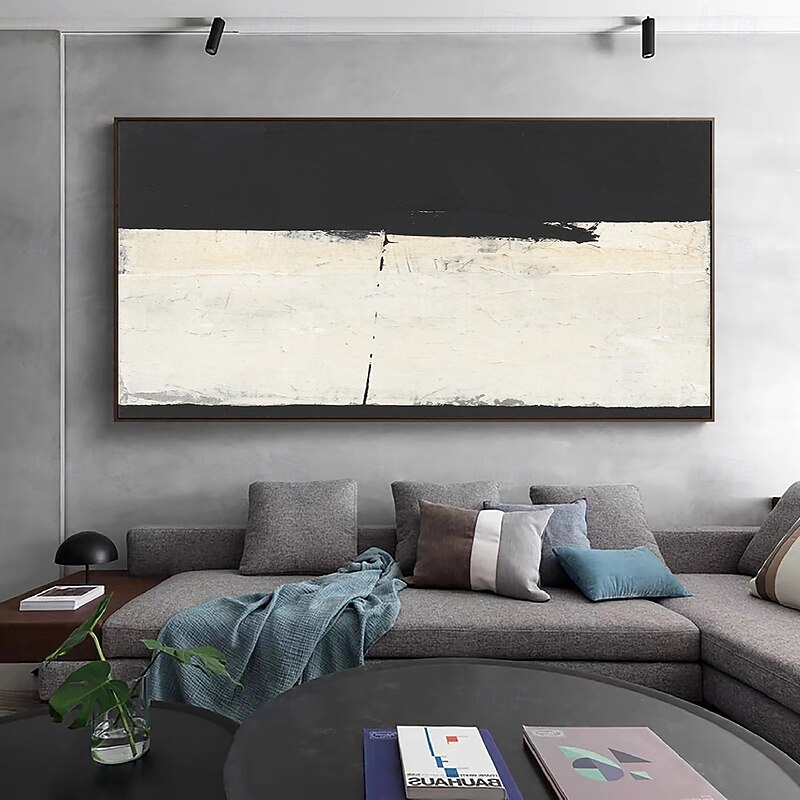Large abstract oil painting handmade white and black 3D textured abstract painting hand-painted modern  oil painting modern wall art decoration Scandinavian art paintings2
