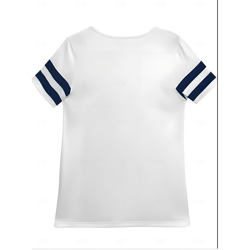 Women's T Shirt Ocean Striped Casual Short Sleeve V Neck Regular Tops Daily Going out Weekend Print Black White Red Blue Green Summer2