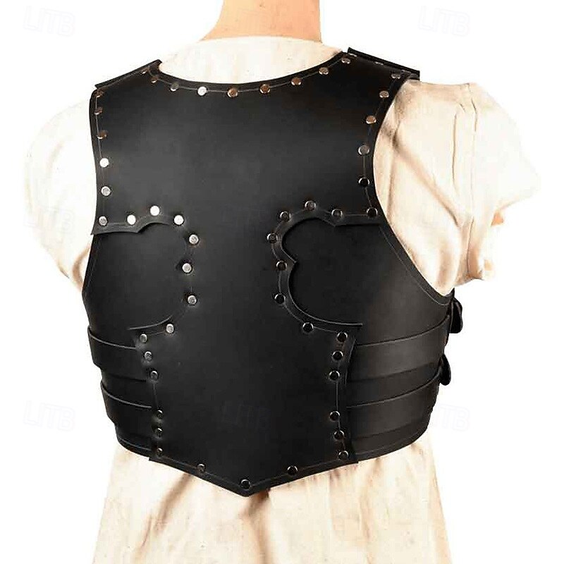 Retro Vintage Medieval Renaissance Armor Masquerade Chest Guard Rivet Fancy Dress Men's Celtic Halloween Carnival Masquerade Performance Halloween Masquerade Adults' Vest3