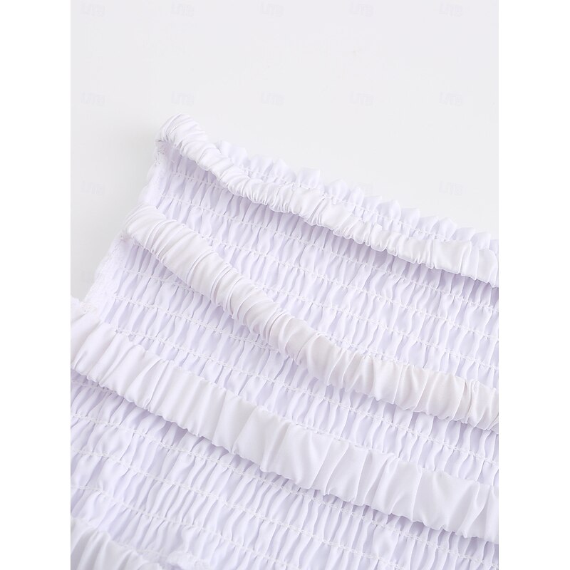 Women's Mini Dress Petite Dress White Dress Summer Dress Elegant Dress Daily Club Summer Dress Regular Fit Plain Pure Color Sleeveless Strapless Cold Shoulder Black White Summer4