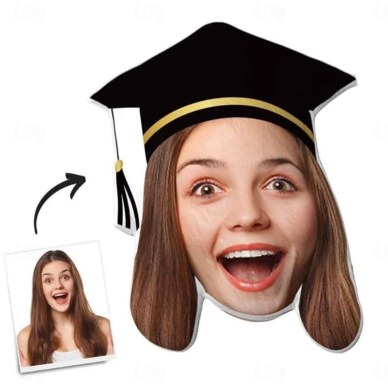 Customized Pillow Graduation Photo Memorial Pillow Soft,Cuddly, Duplex Printed, Hand Washable, Zipper Closed, Cotton Filled, All-Season Decorative Throw Pillow for Best Graduation Gifts