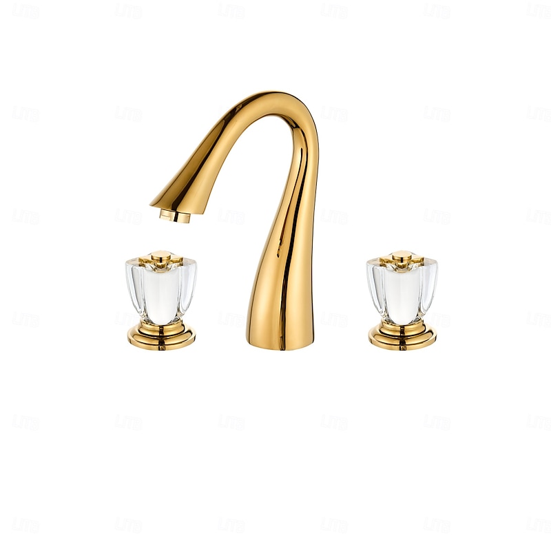 Bathroom Sink Faucet - Widespread Electroplated Centerset Two Handles Three HolesBath Taps2