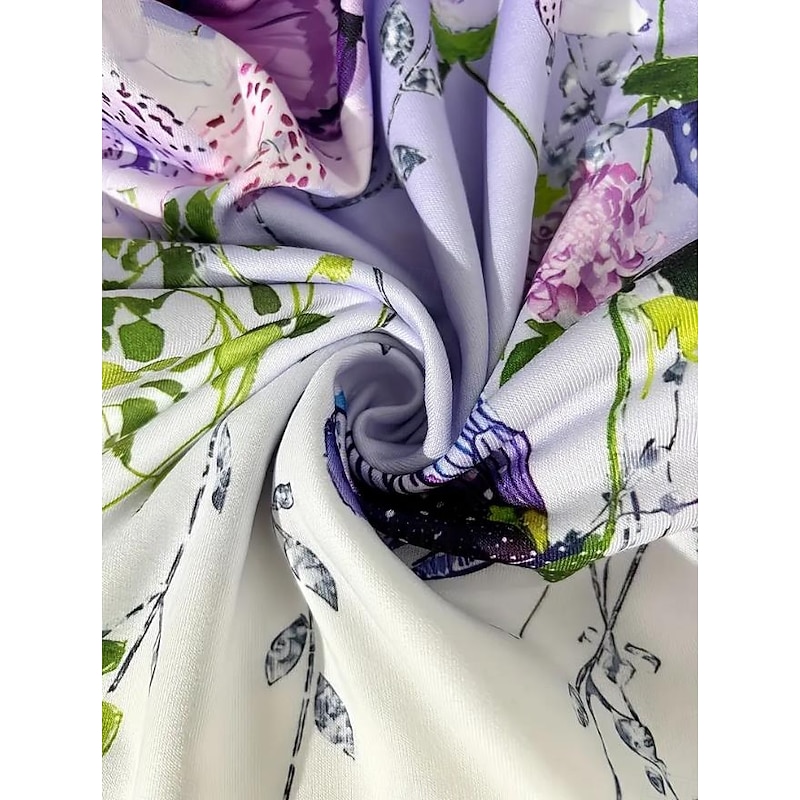 Women's Hooded Sweatshirt Jacket Long Sleeve Zip Up Hoodie With Pocket Lightweight Casual Micro-elastic Oversized Floral Vintage Sports Streetwear Drawstring Front Pocket Blue Green Violet Fall3