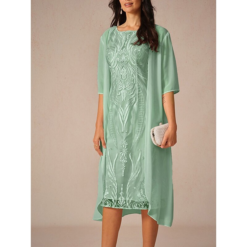 Women's Chiffon Cover-Up Jacket  Solid Color Elegant Stylish Half Sleeve Sage Green Summer Spring