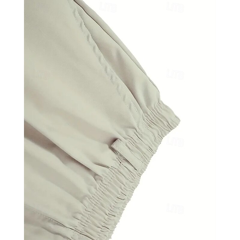 Men's Cargo Shorts Shorts Summer Shorts Drawstring Elastic Waist Multi Pocket Eagle US Flag Comfort Wearable Knee Length Outdoor Sport Daily Fashion Casual Light Grey4