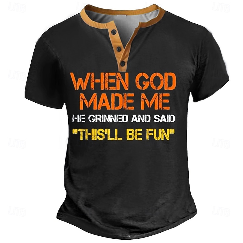 Men's Easter Funny T Shirt Henley Shirt Short Sleeve Designer Retro Vintage Street Casual Daily Summer Spring Army Green Dark Brown Black Navy Blue Henley Henley T-Shirt3