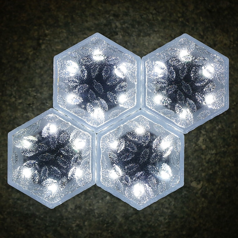 Solar Outdoor Lights Ice Cube Lights Outdoor Waterproof Lights, Walkway Lights,Maintain 10 Hours of Lighting for Your Garden, Landscape, Path, Yard, Patio4