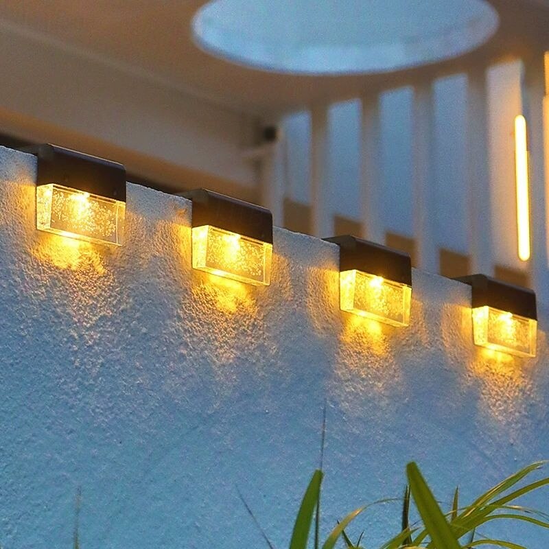 2/4 Pcs LED Solar Wall Light Outdoor Step Light Waterproof Courtyard Garden Stairs Balcony Yard Landscape Atmosphere Holiday Decoration3