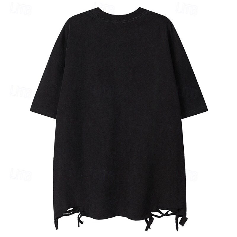 Retro Vintage Punk & Gothic 1980s T-shirt Pop Star Rocker Ripped Fancy Dress Women's Halloween Carnival Party Casual Daily Adults' T-shirt Summer2