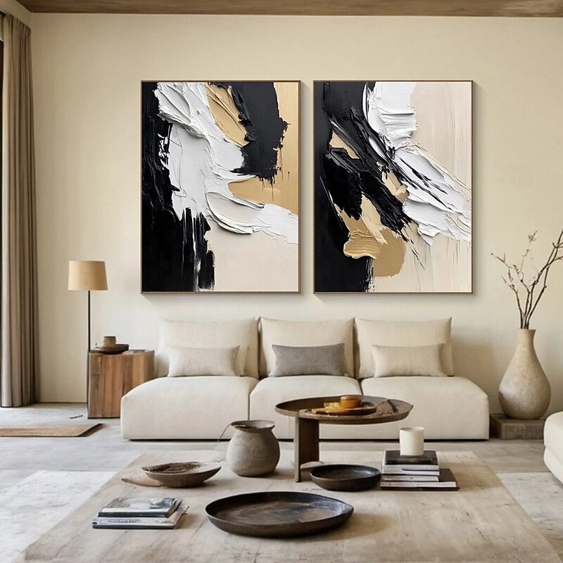 Wabi sabi artwork oil painting handmade Wall Art Set of 2 Beige Abstract Painting on Canvas hand painted A Pair Beige Texture Wall Art Neutral Abstract Wall Art Boho Wal Decor oil paintings2
