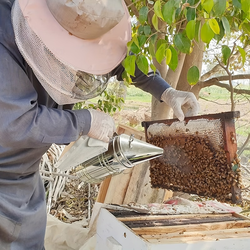 9pcs Beekeeping Tool Kit for Beginners - Durable Stainless Steel, Wood & Plastic Tools with Variety of Beehive Accessories - Ideal Gift Set for Aspiring Beekeepers, Beekeeping Supplies2