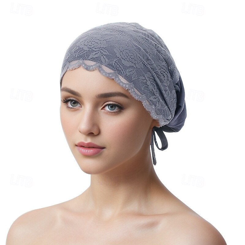 Headwear Polyester / Cotton Blend Floppy Hat Turbans Wedding Casual With Lace Flower Headpiece Headwear3