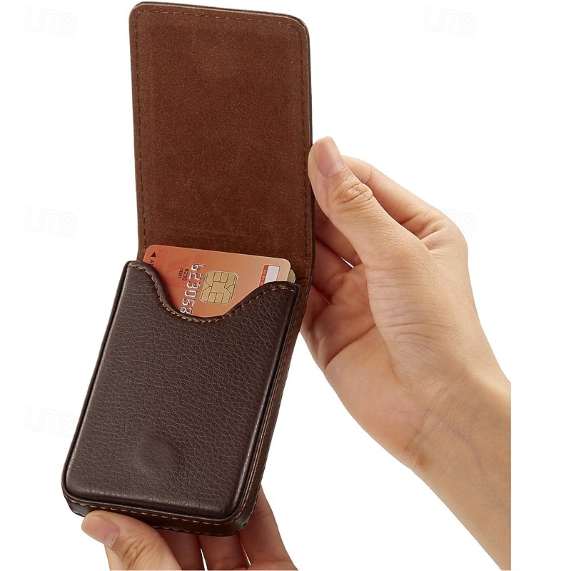 1pcs Business Card Holder PU Leather Business Card Case Pocket Wallet with Magnetic Shut3