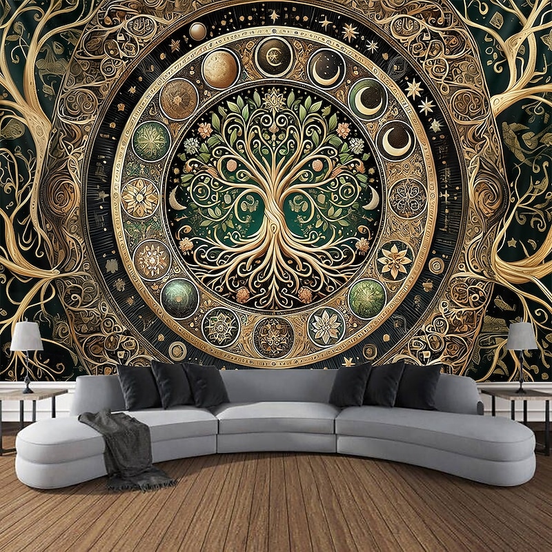 Tree of Life Totem Hanging Tapestry Wall Art Large Tapestry Mural Decor Photograph Backdrop Blanket Curtain Home Bedroom Living Room Decoration3