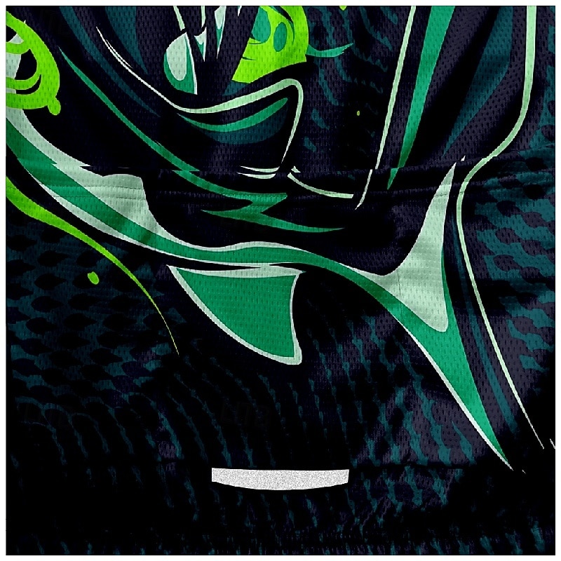 Men's Cycling Jersey Geometric Short Sleeve Bike Tee Tshirt Jersey with 3 Rear Pockets Mountain Bike MTB Quick Dry Anatomic Design Wicking Breathable Sports Green Clothing Apparel3