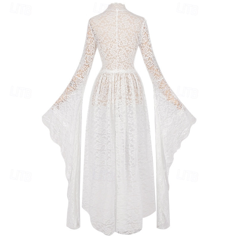 Retro Vintage Medieval Renaissance Dress Lace Color Block Fancy Dress Women's Celtic Fantasy Royal Halloween Carnival Masquerade LARP Adults' Dress4