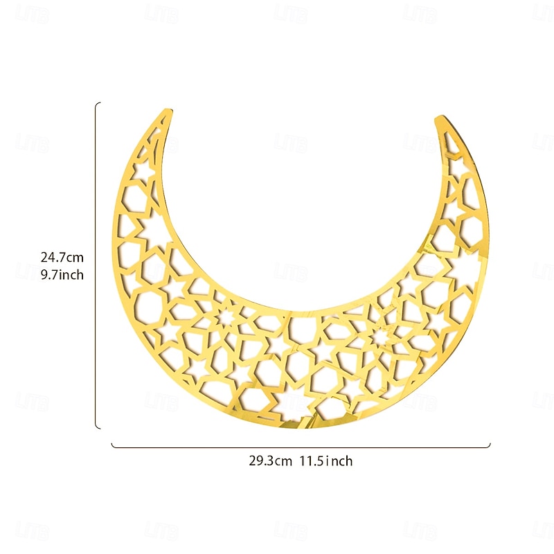 Ramadan Moon Mirror Wall Stickers – Eid Festival Mirror Decals, Freely Combinable Wall Decor for Festive Atmosphere2