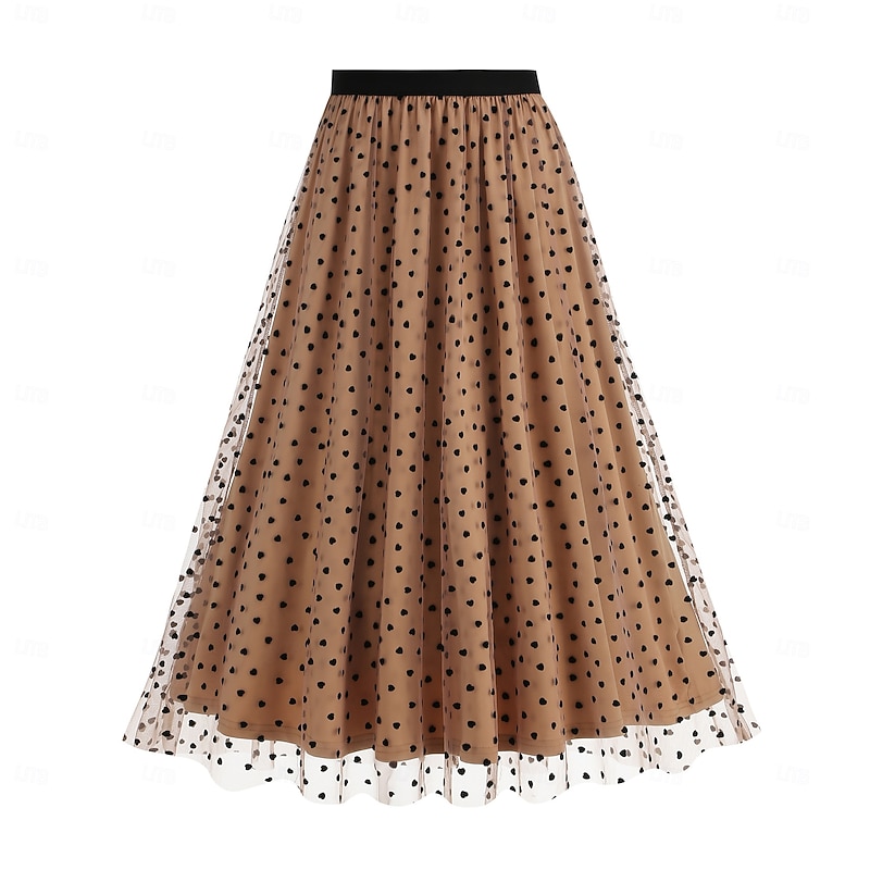 Retro Vintage 1950s Skirt Heart Fancy Dress Women's Masquerade Daily Wear Bachelorette Party Adults' Skirt