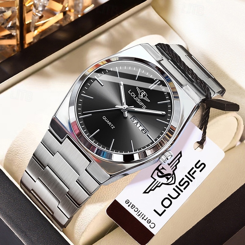 New Fashion Trend Mineral Reinforced Glass Lens Waterproof Night Light Calendar Sunday Display Business Leisure Sports Handsome and Stylish Men's Watch3