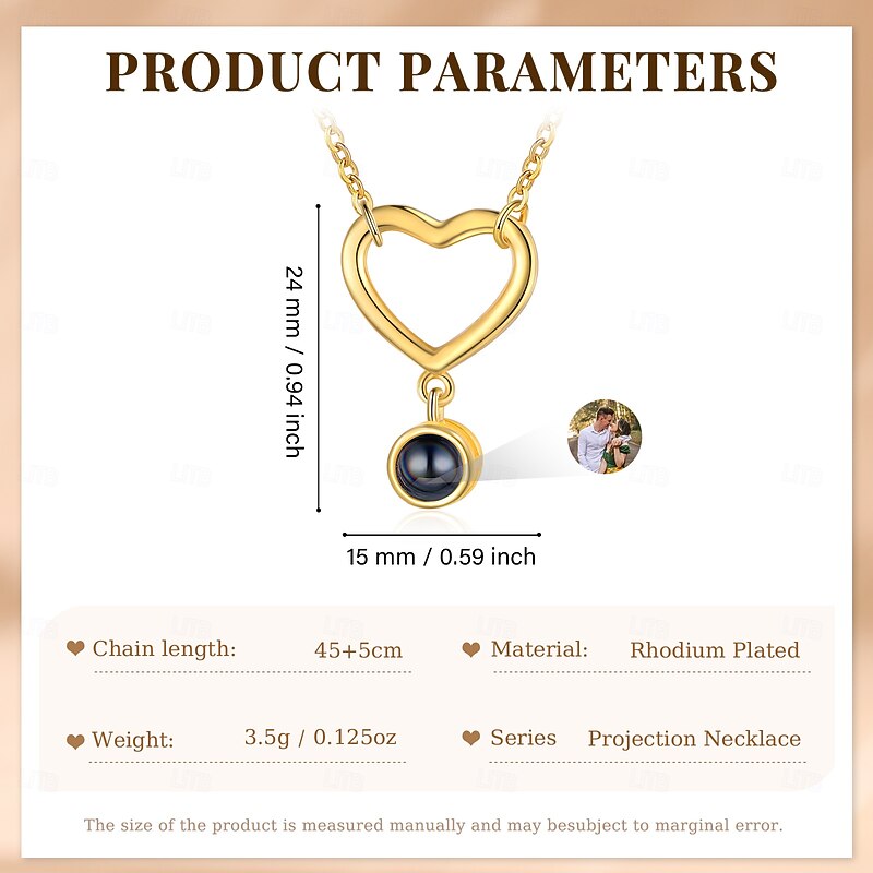 Personalized Heart Necklace Custom Best Gift for Mom - Custom Photo Projection Pendant, Meaningful Gift for Mother, Grandmother, Wife, Girlfriend, Perfect for Women's Day2