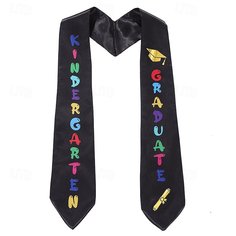 Unisex Graduation Stole for Kids, Plain Graduation Sash, Honor Stole for Students, Children's Graduation Ceremony Sash, Preschool Kindergarten Honor Satin Double-Layered Stole2