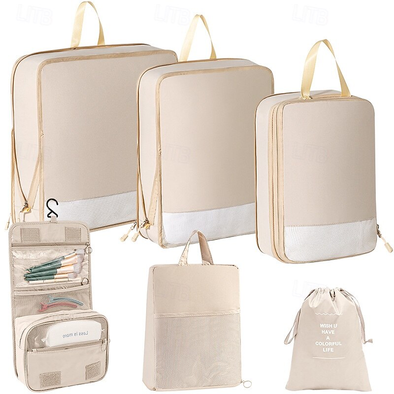 Compression Packing Cubes Set for Travel Luggage Storage and Organizer Space Savers, Clothes, Shoes, Digital Accessories, Toiletry Bags, Clothing Organizer Travel Bags