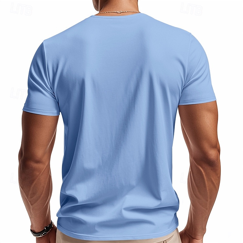 Men's Tee Short Sleeve Shirt Tee Top Short Sleeve V Neck Summer Plain Fashion Designer Sexy Vacation Street Going out Black White Orange Top Tee for Men2