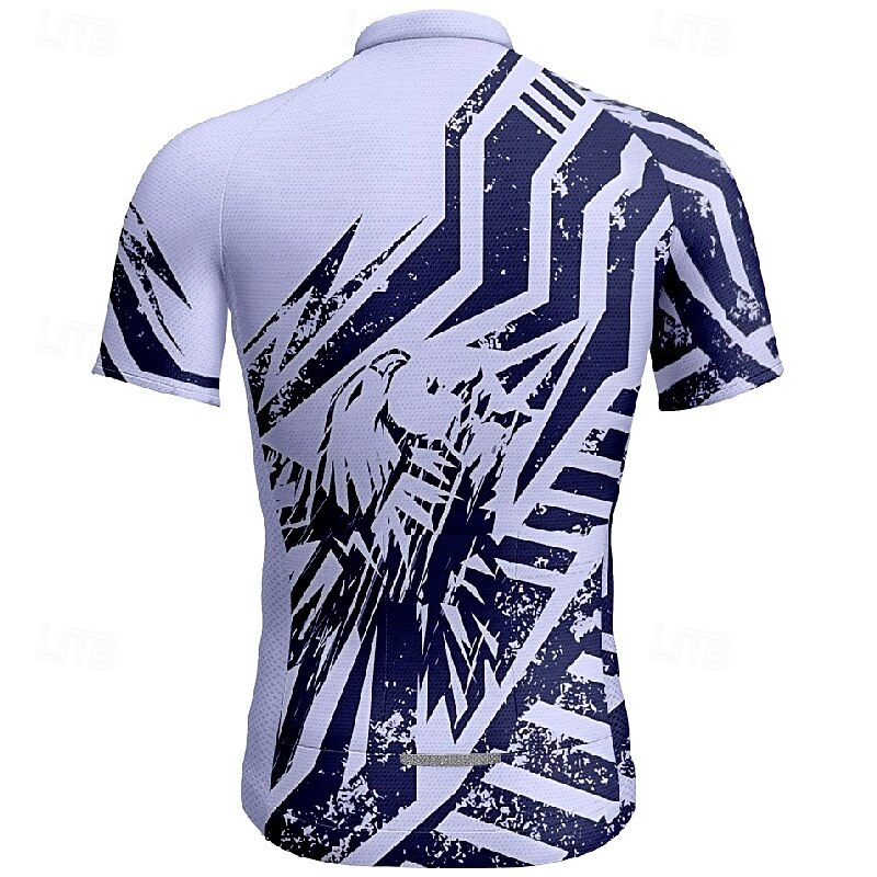 Men's Cycling Jersey Geometric Short Sleeve Bike Tee Tshirt Jersey with 3 Rear Pockets Mountain Bike MTB Quick Dry Anatomic Design Wicking Breathable Sports Purple Clothing Apparel2