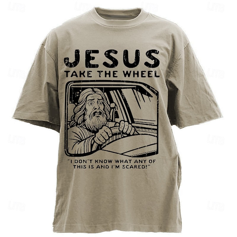 Easter Men's Jesus Christian T Shirt Short Sleeve T shirt 3D Print Crew Neck Shirt Designer Casual Party Holiday Blue Khaki Gray Summer Spring Clothing Apparel S M L XL XXL XXXL