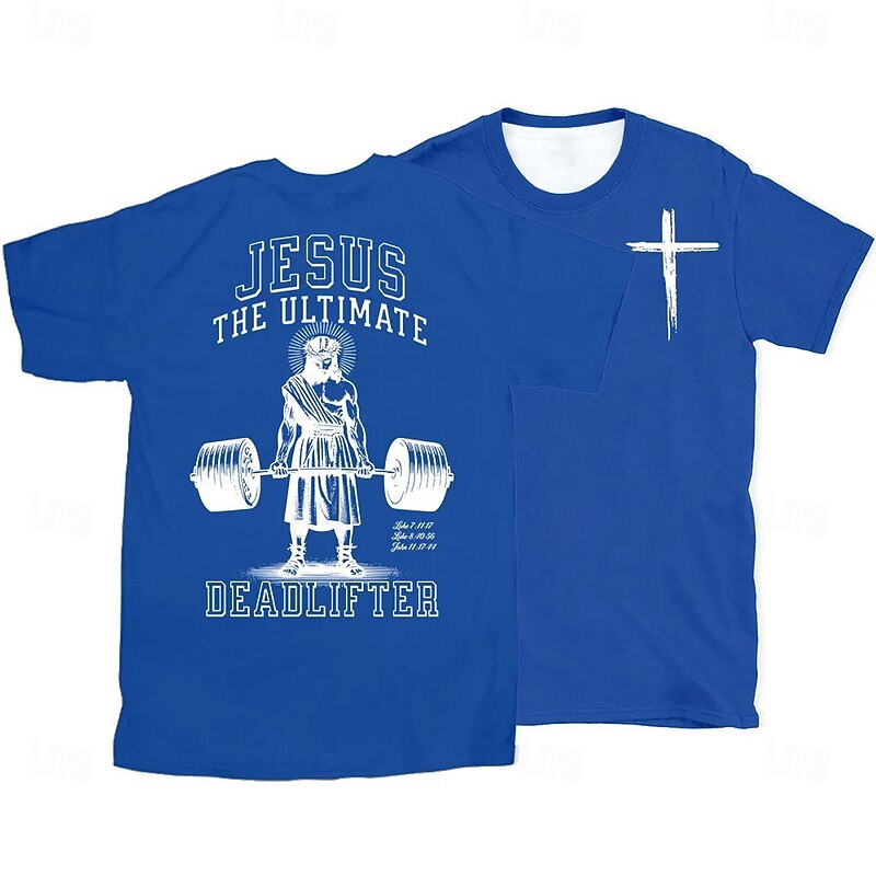 Easter Men's Jesus T Shirt Short Sleeve T shirt 3D Print Crew Neck Shirt Designer Casual Party Holiday Black White Blue Summer Spring Clothing Apparel S M L XL XXL XXXL