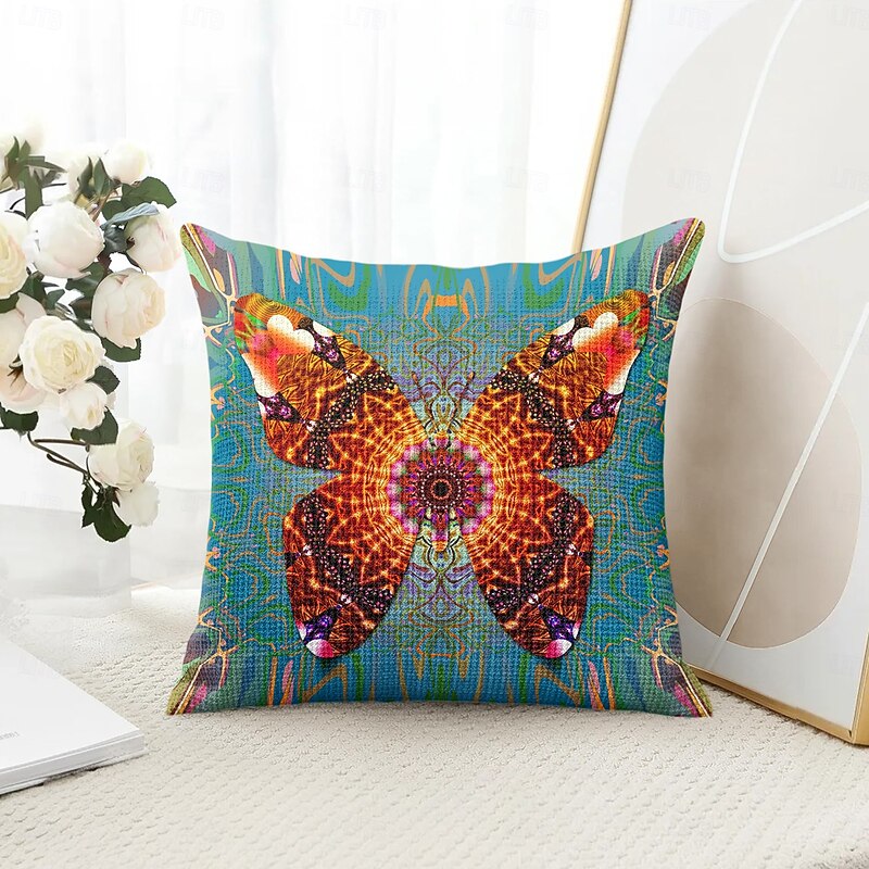 Bohemian Butterfly Decorative Toss Pillows Cover 1PC Soft Square Couch Cushion Case Pillowcase for Bedroom Livingroom Sofa Chair