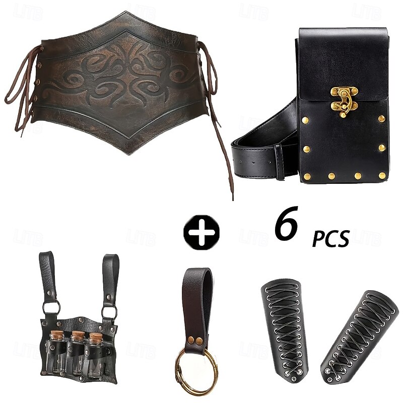 Punk & Gothic Medieval Renaissance Waist Belt Wristband Fancy Dress Men's Women's Unisex Carnival Masquerade Halloween Masquerade Adults' Bag More Accessories Waist Belt2