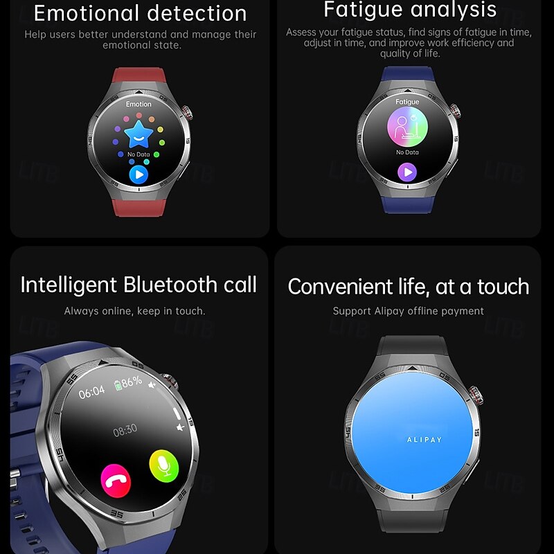 696 ET456 Smart Watch 1.56 inch Smartwatch Fitness Running Watch Bluetooth ECG+PPG Pedometer Call Reminder Compatible with Android iOS Men Hands-Free Calls Message Reminder IPX-0 47mm Watch Case4