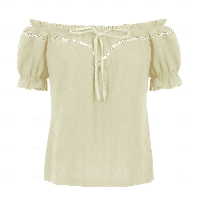 Retro Vintage Medieval Renaissance Blouse / Shirt Solid Color Fancy Dress Women's Pirate Royal Steampunk Masquerade Casual Daily Adults' Blouse3