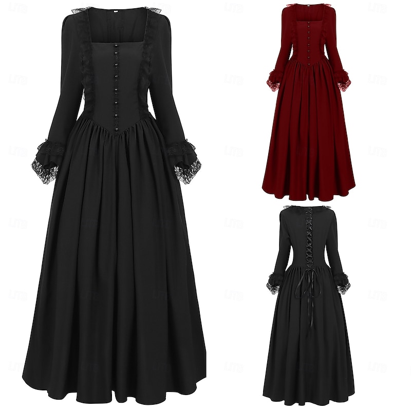 Medieval Renaissance Cocktail Dress Dress Prom Dress Outlander Elven Fancy Dress Women's Celtic Fantasy Royal Halloween Carnival Masquerade LARP Ren Faire Festival Adults' Dress