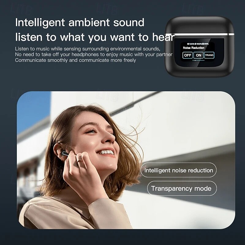 TWS Tour Pro 2 Wireless Bluetooth Headset V8 ANC Noise-Canceling In-Ear Headphones Touchscreen Control Headphones4