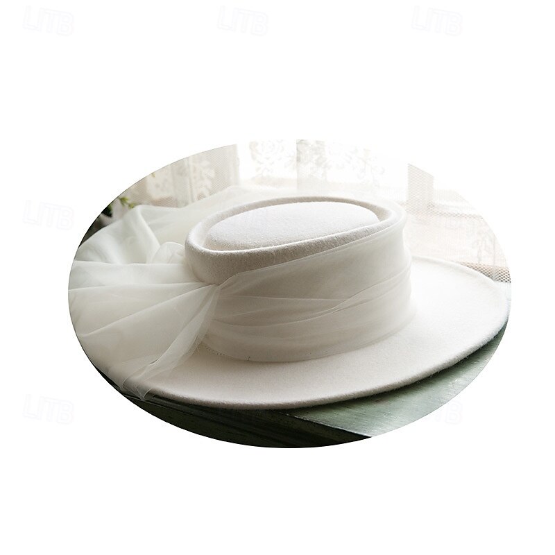 Hats Wool Formal Birthday Vintage With Tulle Headpiece Headwear2