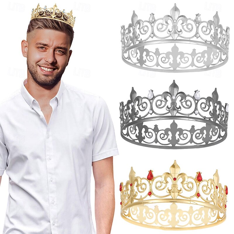 Birthday Party Crystal Crown for Men Elegant Crown for the Ultimate Party King Men Birthday Gift