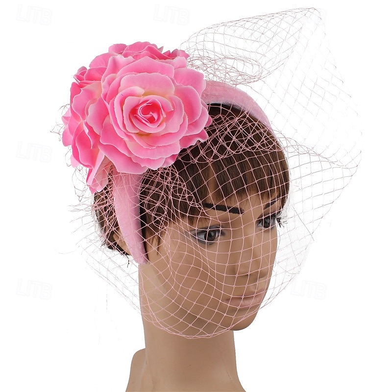 Headpiece Net Wedding Evening Party Elegant Wedding With Flower Headpiece Headwear