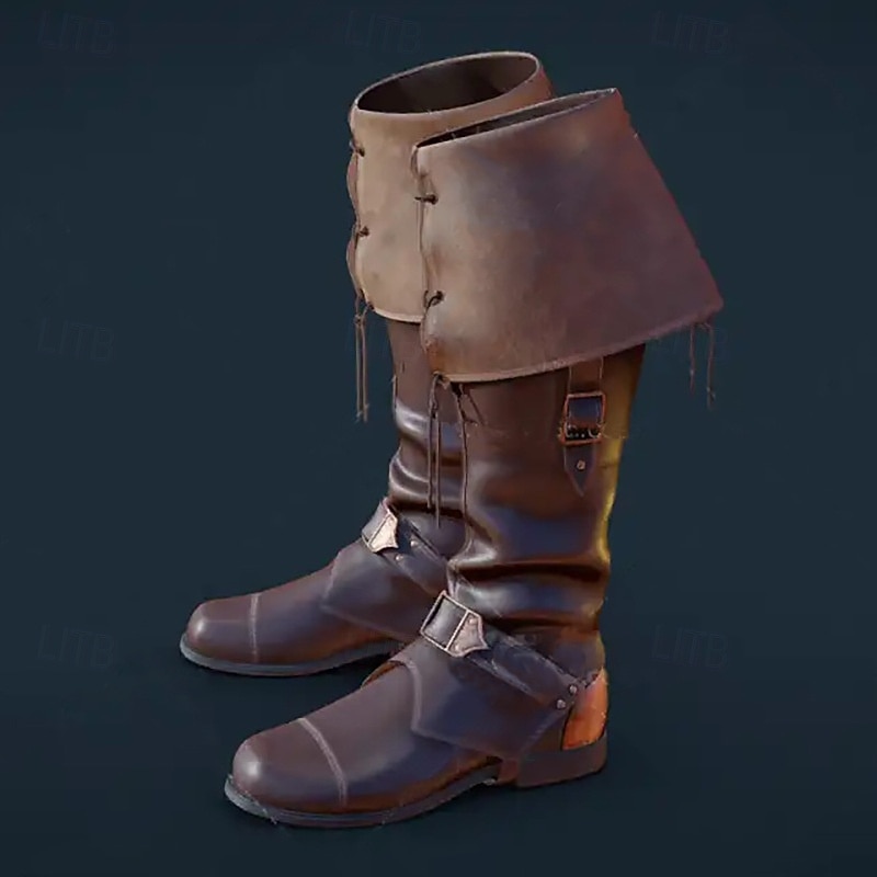 Retro Vintage Medieval Renaissance Shoes Boots Pirate Viking Elven Fancy Dress Men's Viking Fantasy Halloween Carnival Performance Party LARP Adults' Shoes3